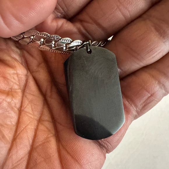 NWOT Cuban Link Stainless Steel Scripture Charm Necklace (Phil 4:13) - Picture 6 of 7